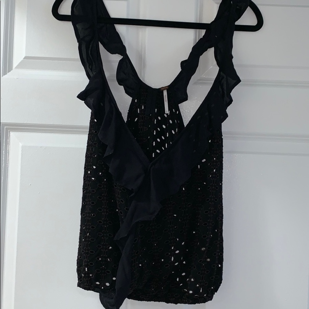 Free People black eyelet tank top